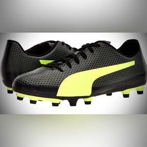 Puma Cleats Spirit FG Firm Ground Soccer in Black/Grey/Yellow Size 11.5